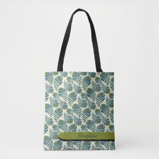 Sac fourre-tout à plumes de paon boho