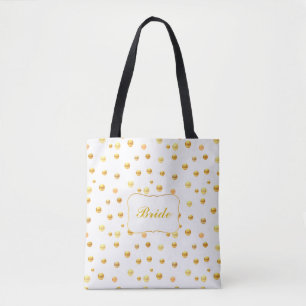 Sac fourre-tout à pois dorés pour mariée