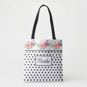 Sac fourre-tout à pois pour la mariée