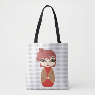 Sac fourre-tout à poupée Kokeshi