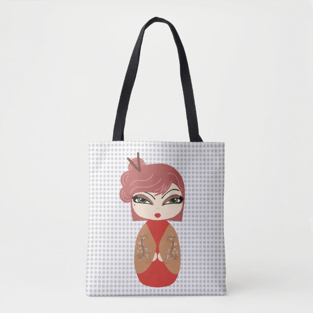 Sac fourre-tout à poupée Kokeshi (Devant)