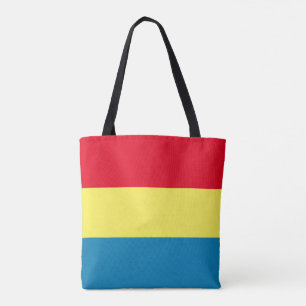 Sac fourre-tout à rayures bleues, jaunes et rouges
