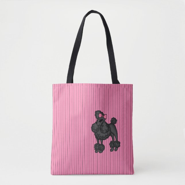 Sac fourre-tout à rayures caniche français (Devant)