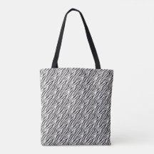sac fourre-tout à rayures zèbre noir et blanc
