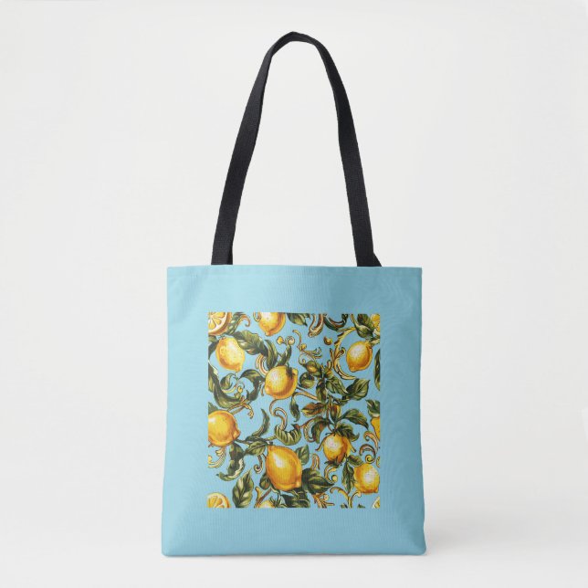 Sac fourre-tout à rouleaux citron et vigne (Devant)