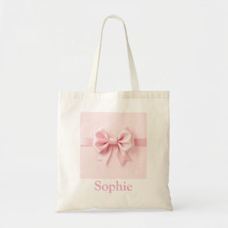 Sac fourre-tout à ruban rose personnalisable