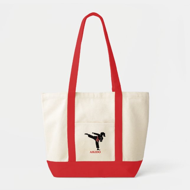 Sac fourre-tout à silhouette de fille d'arts (Devant)