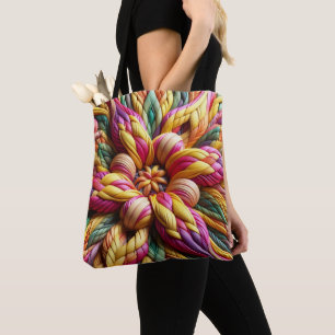 Sac fourre-tout à tissage panier faux coloré