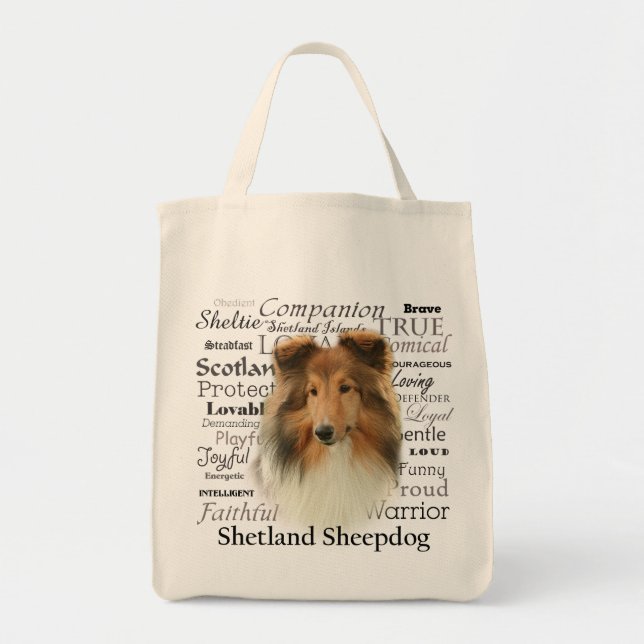 Sac fourre-tout à traits de Sheltie (Devant)