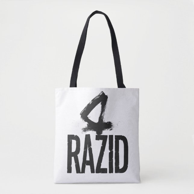 Sac fourre-tout à typographie minimale RAZID – Mod (Devant)