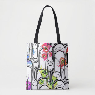Sac fourre-tout abstrait à FlowerLines