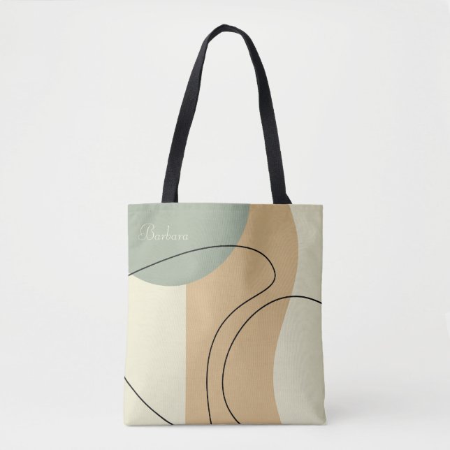 Sac fourre-tout abstrait beige personnalisé (Devant)
