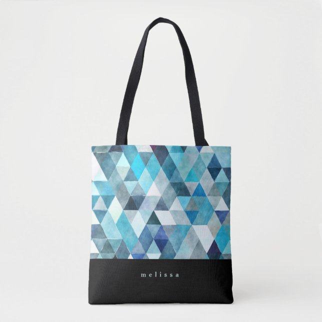 Sac fourre-tout Abstrait bleu moderne (Devant)