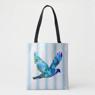 Sac fourre-tout Abstrait de colombe bleu-paix