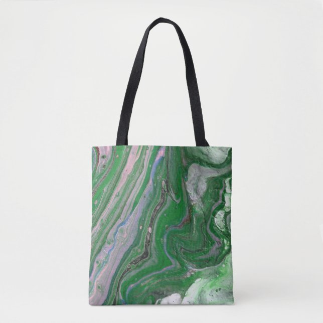Sac fourre-tout Abstrait demi-ceinture vert Fluffy (Devant)
