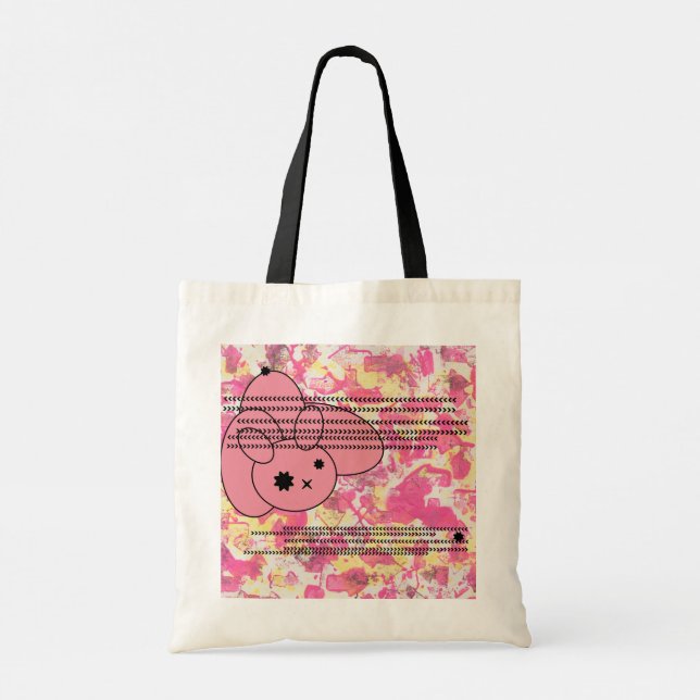Sac fourre-tout abstrait lapin rose mignon (Dos)