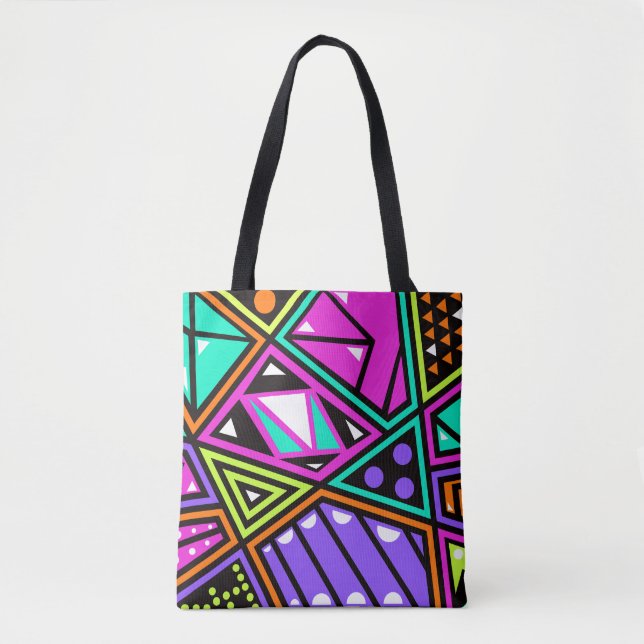 sac fourre-tout abstrait néon (Devant)