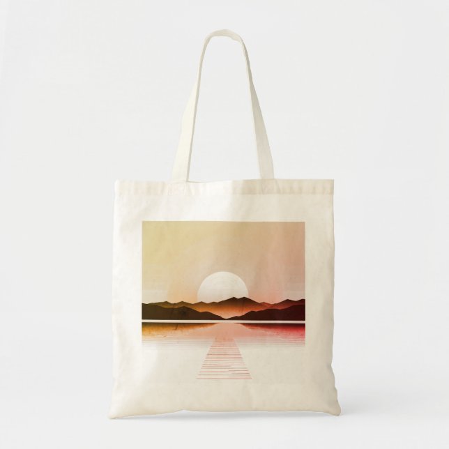 Sac fourre-tout Abstrait Sunset & Lake (Devant)