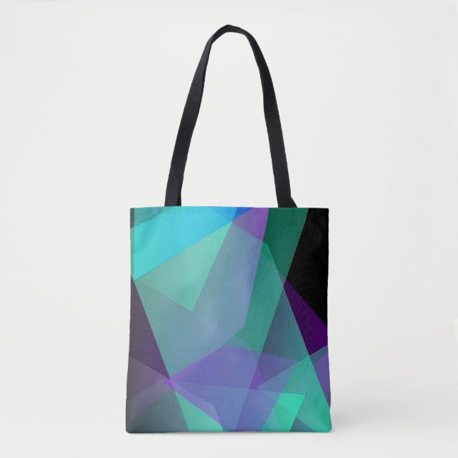 Sac fourre-tout Abstrait violet et vert (Devant)