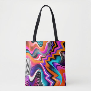 Sac fourre-tout abstrait zigzag psychédélique