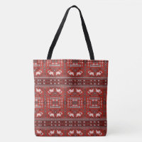 Sac fourre-tout africain contemporain - Rouge et b