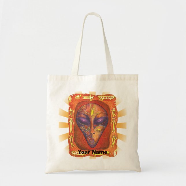 Sac fourre-tout Alien Rouge Runique (Devant)