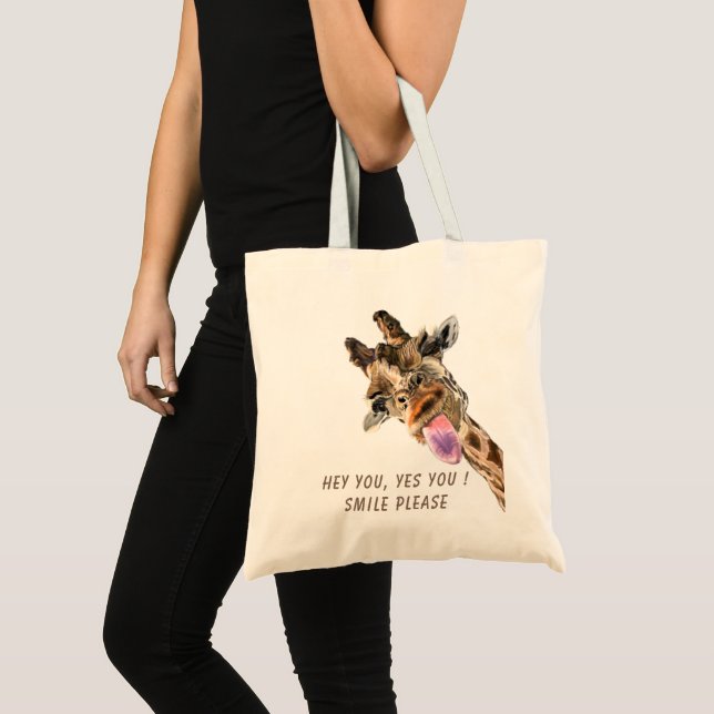 Sac fourre-tout amusant avec PlayfulGiraffe - Text (Devant (produit))