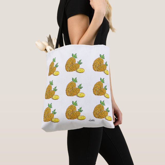 Sac fourre-tout : ananas  (De près)