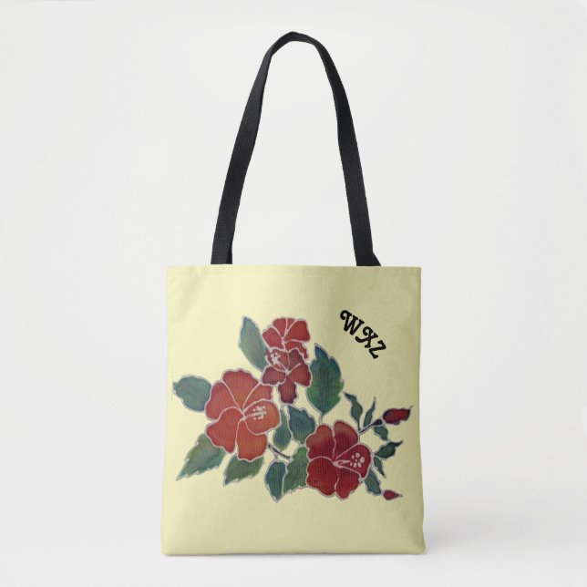 Sac fourre-tout (ao) - Hibiscus Blossoms et Incita (Devant)