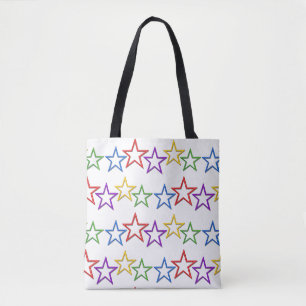 Sac fourre-tout (ao) - Lignes d'étoiles colorées