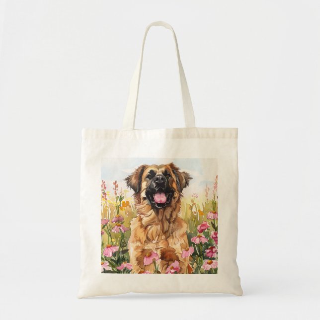 Sac fourre-tout aquarelle Leonberger (Devant)