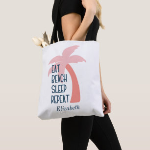 Sac fourre-tout Aquarelle Manger Plage Dormir Répé