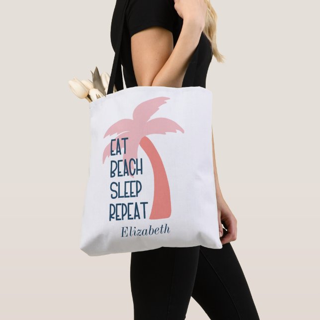 Sac fourre-tout Aquarelle Manger Plage Dormir Répé (De près)