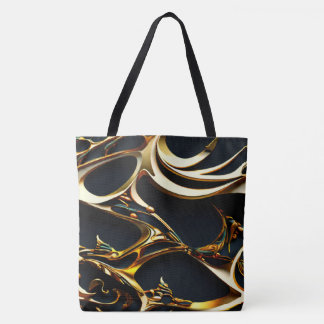 Sac fourre-tout arabesque noir et or