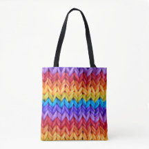 Sac fourre-tout Arc-en-ciel de Knit rétro classiqu