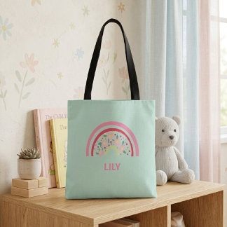 Sac fourre-tout arc-en-ciel personnalisé pour enfa