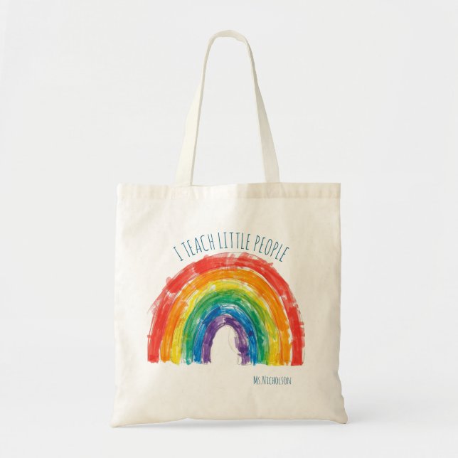 Sac fourre-tout arc-en-ciel pour enseignant Cadeau (Devant)