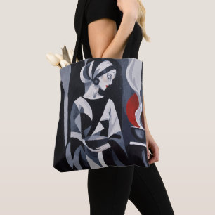 Sac fourre-tout Art Déco Femme Mystique Monochrome