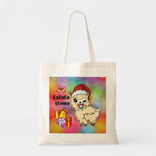 Sac fourre-tout au lama de Noël (Devant)