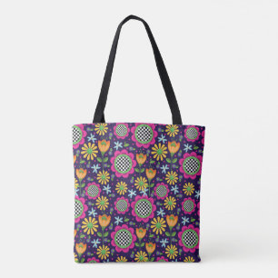 Sac fourre-tout audacieux à fleurs