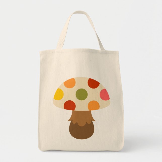 Sac fourre-tout aux champignons colorés (Devant)