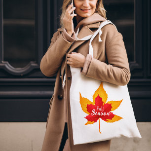 Sac fourre-tout aux feuilles d'automne colorées