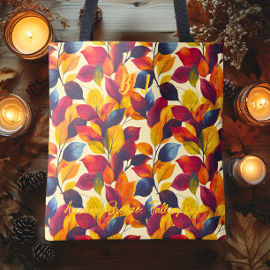 Sac fourre-tout aux feuilles d'automne élégantes,