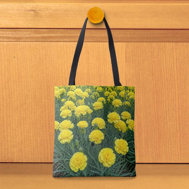 Sac fourre-tout aux oeillets jaunes (Tote bag with yellow carnations)