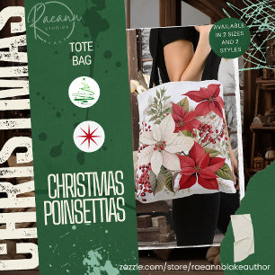 Sac fourre-tout aux poinsettias de Noël