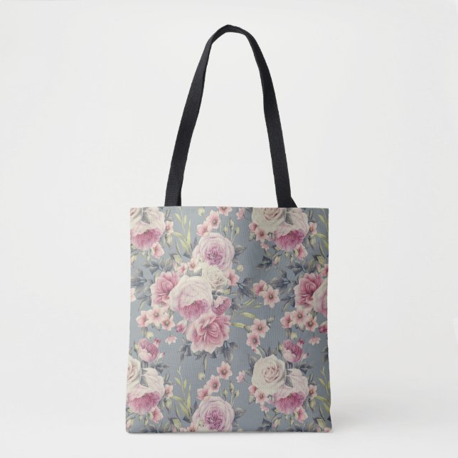 sac fourre-tout aux roses roses (Devant)