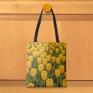 Sac fourre-tout aux tulipes jaunes