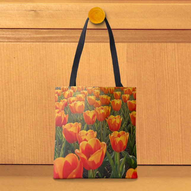 Sac fourre-tout aux tulipes orange (Tote bag with orange tulips tote bag)