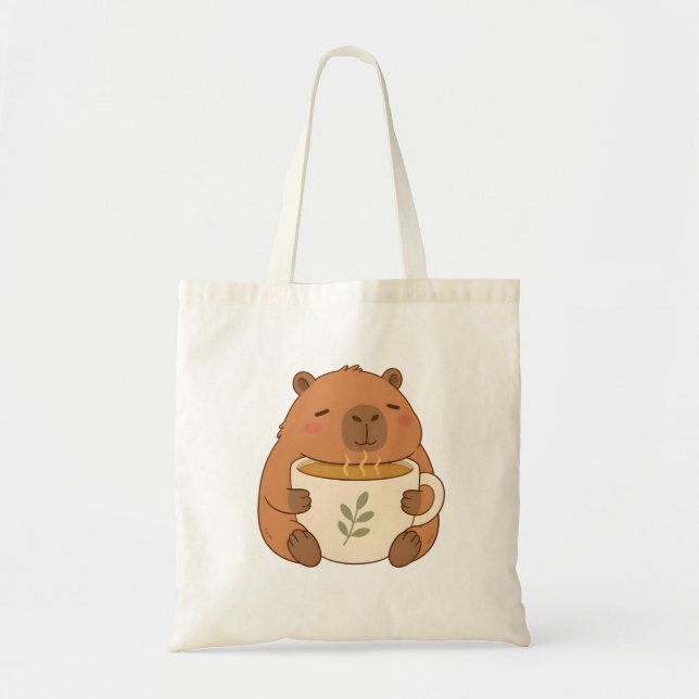 Sac fourre-tout avec capybara mignon étreignant un (Devant)