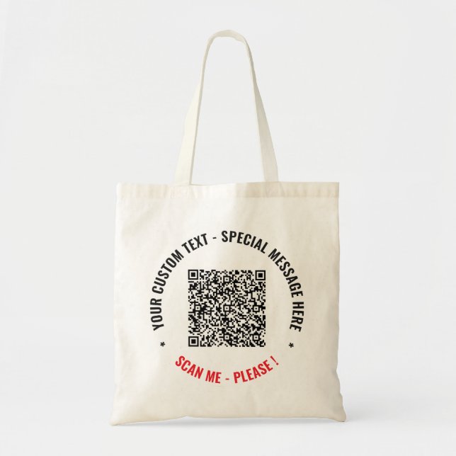 Sac fourre-tout avec code QR personnalisé Exemple  (Devant)